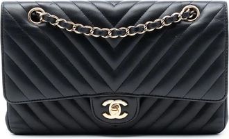 Chanel 2018 Medium Classic Chevron Lambskin Double Flap shoulder bag - Nero
