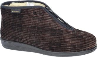 Fischer Schoenen, Heren, Bruin, 45 EU, Wol, 204167 Ribbed Velour Slipper