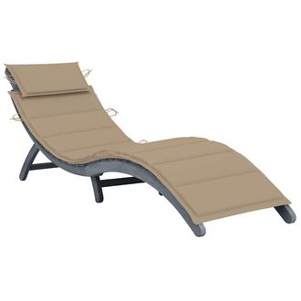 vidaXL Vidaxl Lettino Prendisole Con Cuscino In Legno Massello Di Acacia