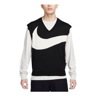 Nike Swoosh Sweater Vest Black White FD2874-010