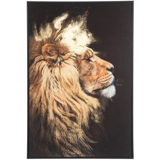 Atmosphera Atmosphera - Lienzo Enmarcado Le&oacute;n - Madera - 60x90 Cm Cr&eacute;ateur DInt&eacute;rieur
