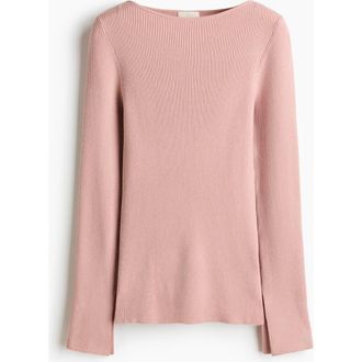 H&M Rib-knit Top in Light Pink at Nordstrom, Size Xx-Small
