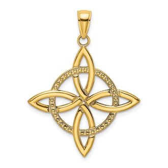 Diamond2Deal 14k Yellow Gold Large Celtic Eternity Knot Charm Pendant