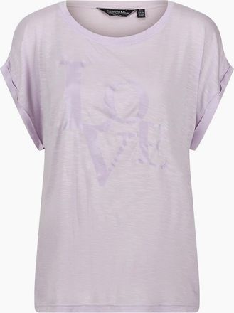Regatta Womens Roselyn Lettering Crew Neck Short Sleeve Boyfriend T-Shirt - Purple - Size: 12