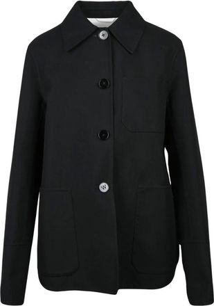 Jil Sander Giubbotto in Tela - Dames - Jassen - Zwart - Maat: XS Katoen