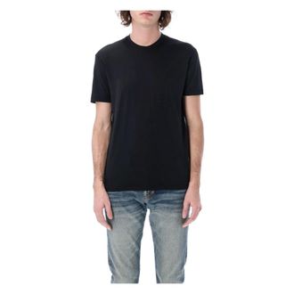Tom Ford Tops, Heren, Zwart, S, Katoen, T-shirt met ronde hals
