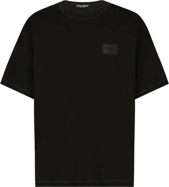 Dolce & Gabbana Katoenen T-shirt - Heren - T-shirts - Zwart - L - Katoen - Tops