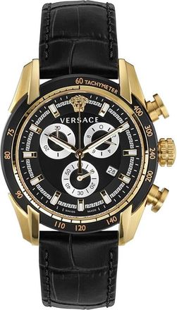 Versace Heren Chronograaf V-Ray Chrono Goud Zwart Ve 2I00921 - Heren - Horloges - Zwart - ONE Size - Accessoires