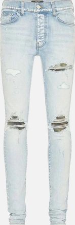 Amiri Mens Amiri MX1 Camo Light Indigo Blue Jeans - Size: 30/32
