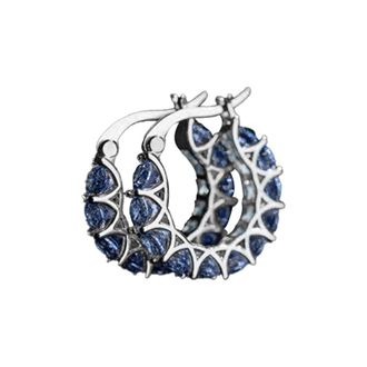 Generic Silver Hoops Earrings For Women,925 Sterling Silver Earrings,Dainty Small Huggie Hoop Earring Swith Cubic Zirconia,Hypoallergenic Lightweight Flower D