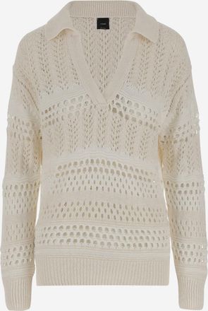 Pinko White Cotton Sweater