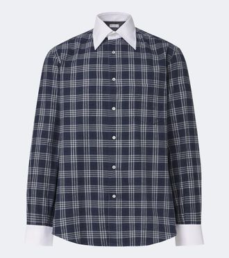 Brunello Cucinelli Checked cotton-blend flannel shirt
