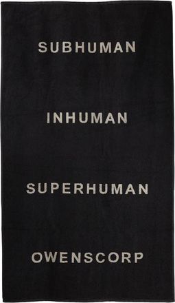 Rick Owens Home, unisex, Zwart, ONE Size, Katoen, Strandtuch Written