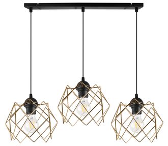 OEM L&aacute;mpara Colgante Stella 3 Planas Pantalla Dorada E27