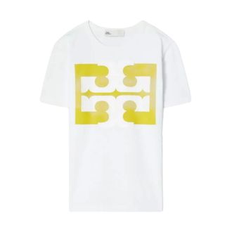 Tory Burch Tory Burch, T-Shirts, female, White, Size: XS Ombre Logo T-shirt