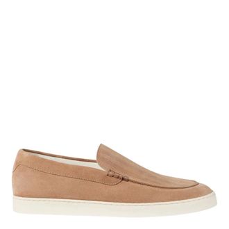 Brunello Cucinelli Brunello Cucinelli, Loafers, male, Orange, Size: 11 US Chevron-effect Suede Slip-ons