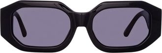 The Attico Blake Black Silver Hexagonale Zonnebril - Dames - Zonnebrillen - Zwart - ONE Size - Accessoires