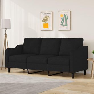 vidaXL Sof&aacute; De 3 Plazas De Tela Negro 180 Cm Vidaxl
