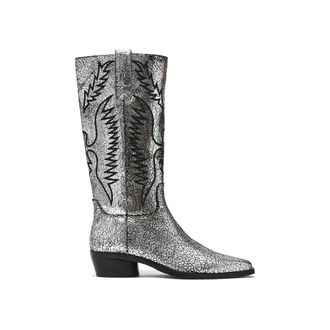 Steve Madden Womens Leather Trevi Boot Silvers - Silver - Size UK 8