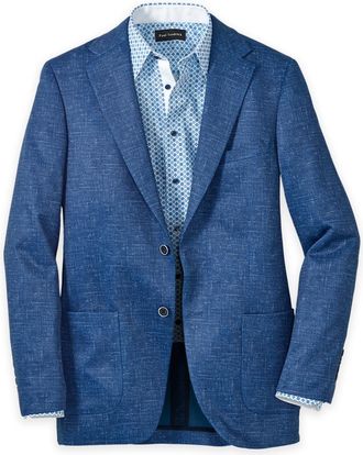 Paul Fredrick Knit Soft Touch Single Breasted Notch Lapel Sport Coat