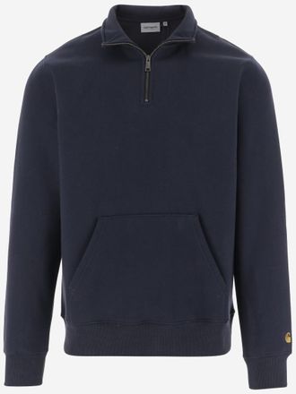 Carhartt Work in Progress Navy Blue Solid Sweatshirt