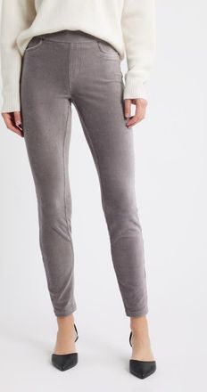 Hue Classic Stretch Corduroy Leggings in Charcoal at Nordstrom, Size X-Large