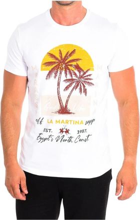 La Martina T-shirt met korte mouwen - Heren - T-shirts - Wit - 3XL - Katoen - Tops