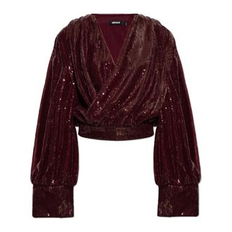 Rotate Top in Paillettes con Scollo a V - - Blouses & Shirts - Donna - Rosso - L
