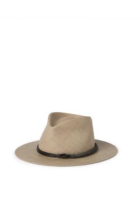 Brunello Cucinelli Straw fedora in Beige at Nordstrom, Size X-Small