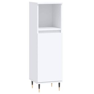 Berkfield Home Bathroom Cabinet White 30x30x100 cm Engineered Wood | Size: 30 x 30 x 100 cm