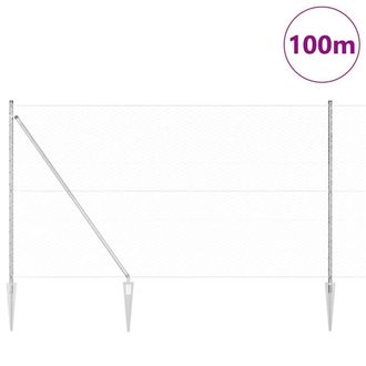 Berkfield Home Hexagon Fence 1.5x100 m Galvanised Steel in Silver