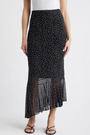 Loveappella Flounce Midi Skirt in Black at Nordstrom, Size X-Large