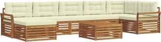 vidaXL Conjunto De Sof&aacute;s De Exterior 8 Uds. Natural Y Crema Vidaxl