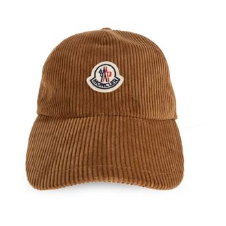 Moncler Corduroy Baseball Cap - Dames - Petten - Bruin - ONE Size - Katoen - Accessoires