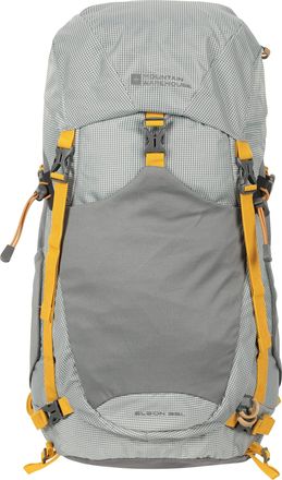 Mountain Warehouse Elgon 35L Rucksack - Durable & Practical Bag with Rain Cover, Chest & Hip Straps - Best for Spring, Summer, Camping, Hiking, Outdoors & Trekking Grey