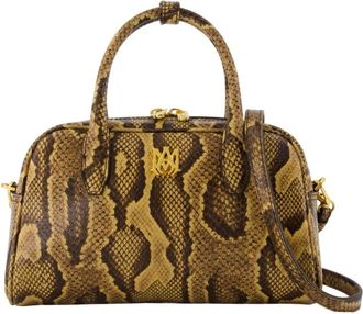 Amiri Tassen, Dames, Bruin, ONE Size, Leer, Python Embossed MA Bowling Bag