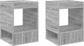 vidaXL Mesa Auxiliar 2 Uds. Gris Sonoma 40 X 40 X 56 Cm Vidaxl