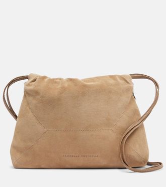 Brunello Cucinelli Mellow Small suede shoulder bag
