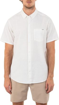 Hurley Icon Stretch Button-Down Shirt in White at Nordstrom, Size Xx-Large
