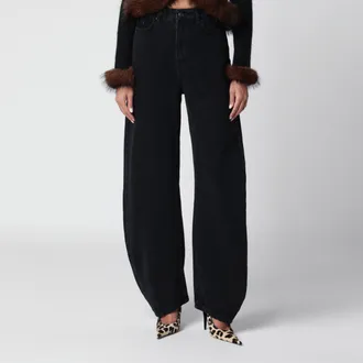 Rotate Jeans Draped Barrel Leg neri in denim