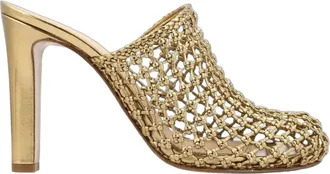 Ferragamo Woven Mesh High-Heel Mule - Gold