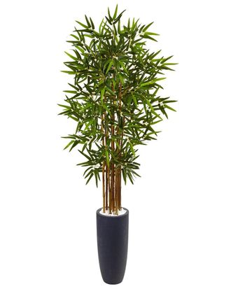 Nearly Natural 5Ft Bamboo Artificial Tree In Cylinder Planter