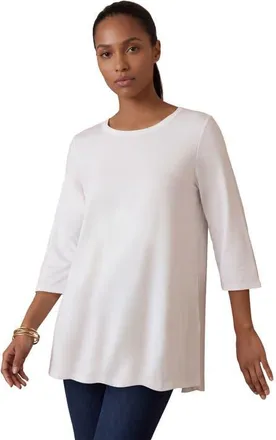 Jessica London Stretch Knit Swing Tunic in White at Nordstrom, Size 12