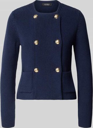 Lauren Ralph Lauren Regular Fit Strickjacke aus reiner Baumwolle in Marine, Gr&ouml;&szlig;e XL