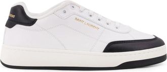 Saint Laurent Italiaanse leren sneakers met logoprint - Heren - Sneakers - Wit - 43 EU - Leer - Schoenen
