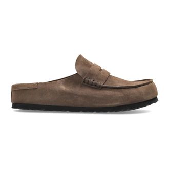 Birkenstock Schoenen, Heren, Grijs, 43 EU, Leer, Naples Gevouwen Regular Fit