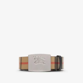 Burberry Reversible Check Square Knight Stamp Belt, Size: 100
