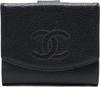 Chanel 2000-2002 CC-mark tri-fold wallet - Black