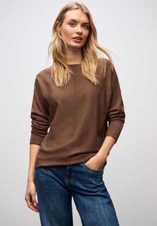 Street One Strickpullover STREET ONE, Damen, Gr. 34, hazelnut braun meliert, Strick, Obermaterial: 30% Polyester, 29% Polyacryl, 21% Viskose, 20% Nylon, unifarbe