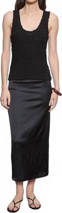 Enza Costa Dimension Scoopneck Tank In Black